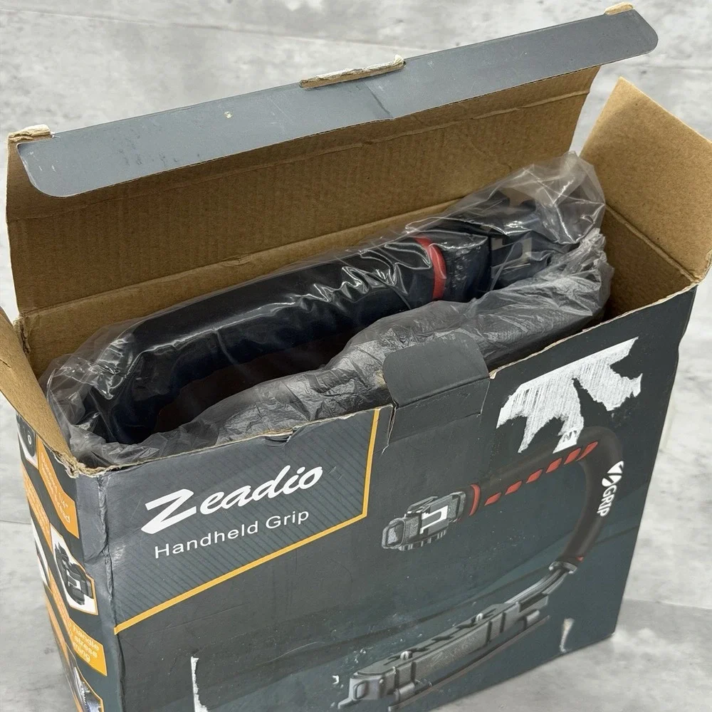 Zeadio Camera Smartphone Handheld Stabilizer, Triple Cold-Shoe Handle Grip Compa